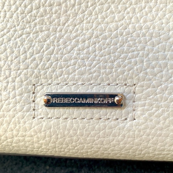 Rebecca MINKOFF StuddedOff White Pebbled Leather Bucket Bag - Picture 5 of 16